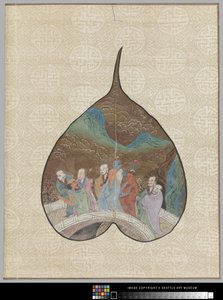 Feuille de Bodhi avec peinture de Luohan