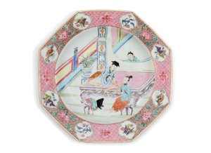 Assiette famille rose 