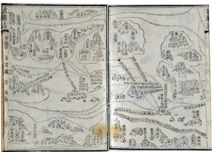 Carte des expéditions de Zheng He (Zheng-He ou Cheng Ho) (1371-1433) ou Hajji Mahmud (nom arabe) datée de 1431. - School Chinese