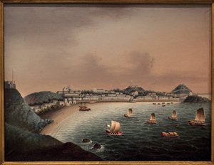 Règles strictes à Macao (Chine). Peinture par un artiste chinois, huile sur toile, début XVIIIe siècle. Musée de la Marine, Rotterdam (Pays-Bas)