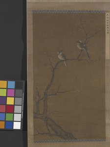 Deux oiseaux sur un érable rouge, vers 1350