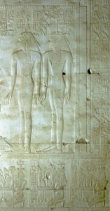 ABYDOS : Temple de Seti (Sethi) I pour Osiris. Déesses accompagnant le Pharaon.