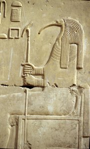 Égypte ancienne, peinture murale, Le dieu Thot, Temple de Séthi Ier, Abydos