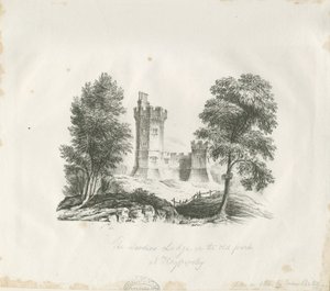 Biddulph - Pavillon des gardiens à Knypersley Park : gravure - School English