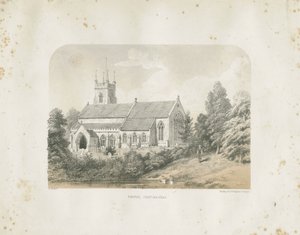 Église de Colwich : lithographie teintée - School English