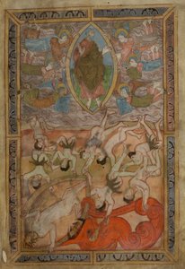 Genèse, Ancien Hexateuque anglais, Cotton MS Claudius B IV f.2r, vers 1025-1200 (encre sur parchemin)