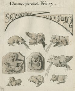 Lichfield - Cheminée dans le couvent: dessin à la plume et au lavis, nd [?fin 18e siècle] - School English