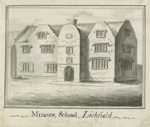 Lichfield - École des mineurs: dessin au lavis sépia, nd [?18e siècle] - School English