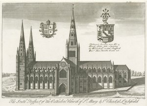 Cathédrale de Lichfield - Vue sud (gravure) - School English