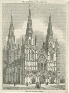 Cathédrale de Lichfield - Façade ouest : gravure sur bois, nd [?XIXe siècle] - School English