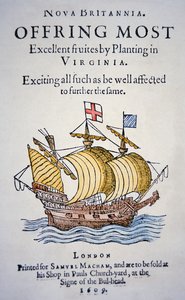 Brochure encourageant les colons à aller en Virginie en Amérique, publiée en 1609