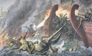Navires détruits par le feu grégeois - School English