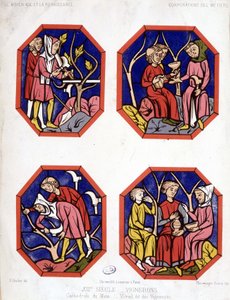 Corporation des vignerons - vitrail des vignerons de la Cathédrale du Mans - School French