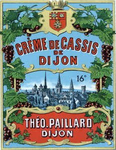 Étiquette de crème de cassis de Dijon - School French