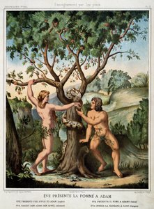 Ève présente la pomme à Adam