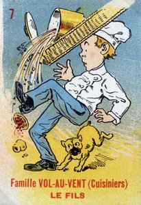 Jeu des sept familles: Le fils de la famille Vol-au-Vent (Cuisiniers). Musée de la Carte à Jouer, Issy-les-Moulineaux