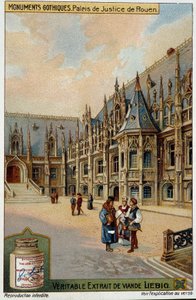 Monuments gothiques : le palais de justice de Rouen - chromo. Liébig