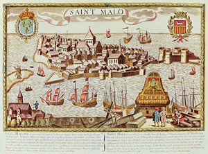 Vue du port et de la ville fortifiée de Saint-Malo, située sur la côte de Bretagne