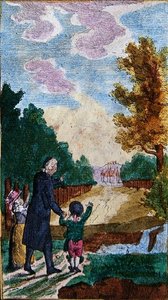 Enfants avec leur enseignant, de 