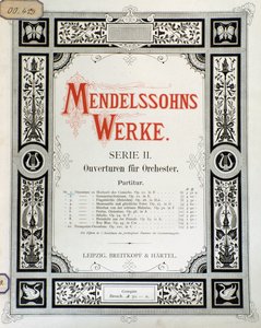 Couverture de la partition "Ouverture Op. 10 pour orchestre" par Felix Mendelssohn (lithographie en couleur)