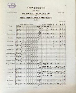 Partition de « Die Hochzeit des Camacho » par Felix Mendelssohn - School German