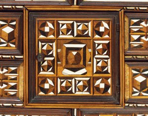 Cabinet de table en marqueterie sud-allemand - School German