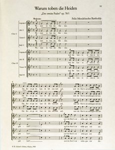 « Warum toben die Heiden » deuxième psaume, op.38, par Felix Mendelssohn (lithographie)