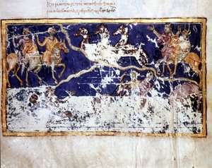Représentation de la Révélation dans « Catena in Job », manuscrit grec du début du Xe siècle. Bibl. Marciana de Venise. - School Greek