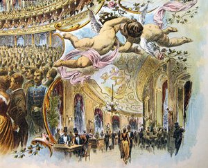 La promenade du Somossy Orfeum à Budapest, fin du XIXe siècle
