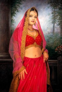 Une fille moderne portant une robe de mariage