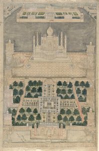 Vue aérienne du Taj Mahal à Agra