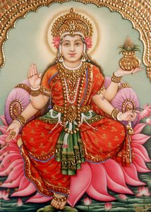 Miniature de la déesse Lakshmi sur ivoire