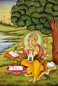 Miniature de Ganesh sur papier