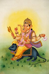 Peinture miniature de Lord Ganesh Ganpati sur papier