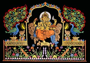 Seigneur Ganesha Ganpati Broderie sur Velours