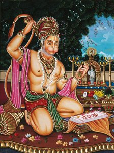 Miniature de Hanuman sur papier