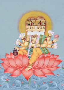Peinture miniature du dieu Brahma