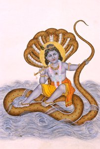 Peinture miniature de Lord Bal Krishna sur papier