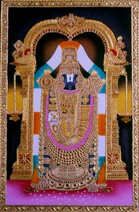 Peinture miniature de Lord Tirupati Balaji, Inde