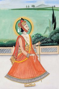 Peinture miniature de Maharaja Sawai Jai Singh III, Jaipur - School Indian