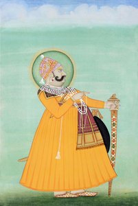 Peinture miniature de Maharaja Sawai Madho Singh, Jaipur - School Indian