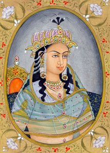 Peinture miniature de la reine moghole Mehrunissa Inde Asie - School Indian