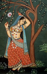 Peinture miniature de jeune femme
