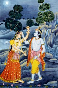 Peintures miniatures de Radha Krishna