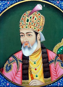 Empereur moghol Shah Jahan, peinture miniature sur papier