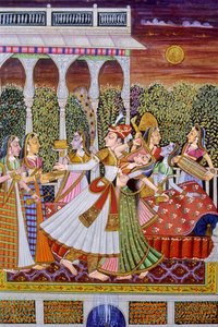 Peinture miniature du roi et de la reine moghols - School Indian