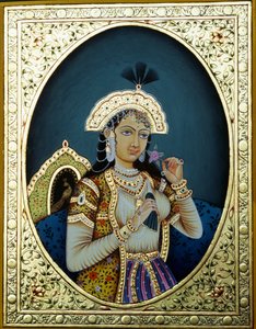 Princesse moghole Mumtaz Mahal, miniature sur papier