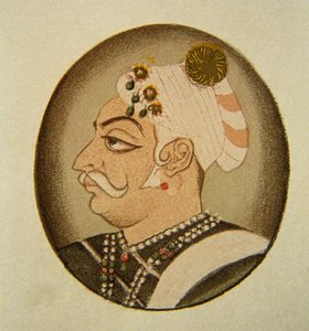 Portrait du Maharaja Bhartpur Badam Singh, Rajasthan, Inde