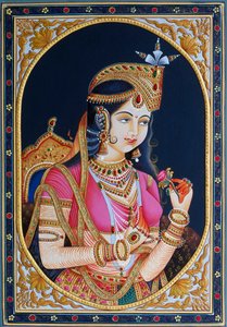 Portrait de Mumtaz Mahal sur papier