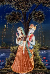 Peintures miniatures de Radha Krishna